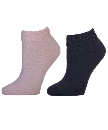 2 Pairs Dr. Scholl's Women's Low Cut Diabetic & Circulatory Denim/Pink Size 4-10