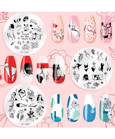 Ruijie Nail Art Stamping Set - 12 Templates with Snowflakes for Stunning Manicure Designs - Nail Transfer Tools for Creative Nail Art - Buy Online on GoSupps.com