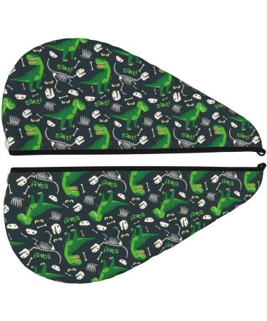 Hair Towel Wrap for Quick Drying - Dinosaur & Bone Design | Premium Towel Turban - Buy Online on GoSupps.com