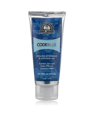 Brave Soldier Code Blue After Shave for Men and Women - 3 fl. oz. - Cooling & Soothing Gel  Neck Burn Treatment  Sun Burn & Rash Relief