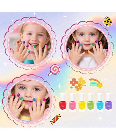 Set of 6 water-based nail polishes: Safe gel set for cuticles - Non-toxic - Nail polish collection | Creative beauty kit for children - Buy Online on GoSupps.com