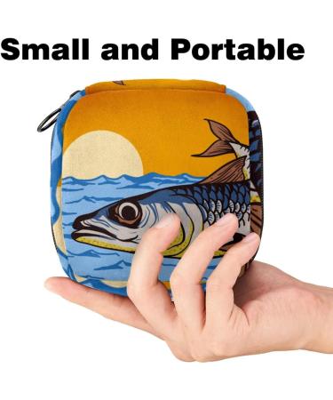 Shop Multicolored Storage Bags for Women's Essentials - Bandages Tampons & More | Portable Bags with Sunset & Beach Waves Design - Buy Online on GoSupps.com