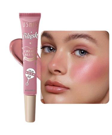 Cheek Tint Blushes - Long Wearing Matte Cream for Mature Skin Hydrating Natural Mousse Liquid Cream Blushes Cheeks Lips Make Up Pochy 02