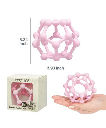 Sensory Silicone Teether Ball for Babies | Easy to Hold Stress Relief Toy | Pink Molar Teething Ball for 0+ Months - Buy Online on GoSupps.com