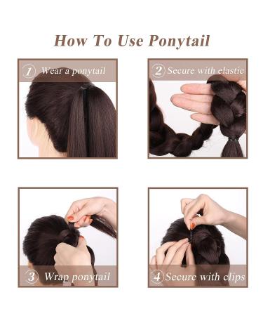 Kachanaa 30 Inch Long Braided Ponytail Extension for Women in 1B-Black - Buy Online on GoSupps.com