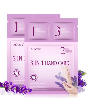 2 Pairs 3 IN 1 Hand Care Mask Hands Moisturizing Gloves Hand Cream Hand Skin Repair Renew Mask for Dry Aging Cracked Hands Intense Skin Nutrition