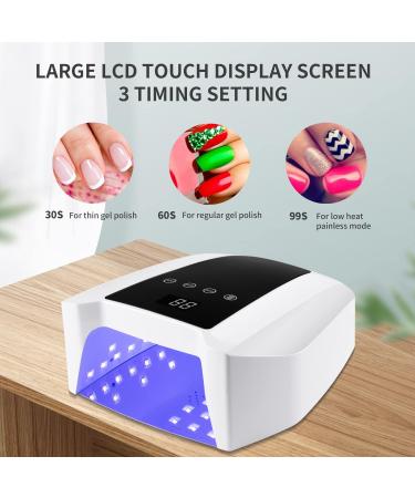 Kikugu 72W Cordless UV LED Nail Lamp - Rechargeable Professional Curing Lamp for Fingernail and Toenail (White) - Buy Online on GoSupps.com