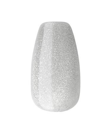 KISS imPRESS Press-On Manicure Premium Collection Fake Nails - Legacy Gray V-Cut Stone Medium & Ballerina/Coffin Shape - 30 Count - Buy Online on GoSupps.com