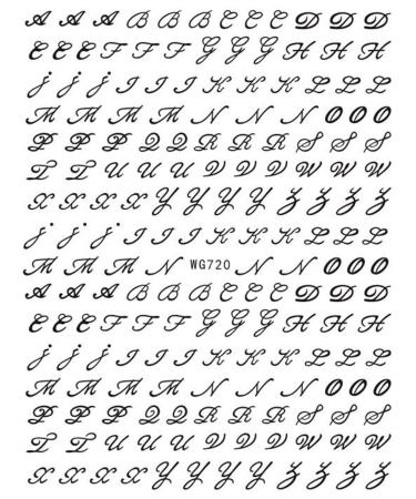 Old Letters Nail Art Stickers Decals - 6 Sheets Self-Adhesive Alphabet Numbers Decoration for Women - Buy Online on GoSupps.com