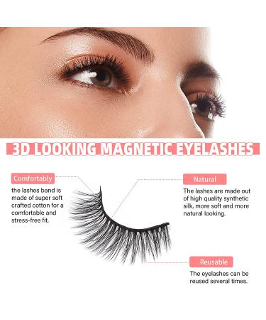 Canvalite 15mm Natural Look Invisible Magnetic Eyelashes with Eyeliner Kit - Waterproof, Lightweight, and Long-Lasting - 10 Pairs (ME01) - Buy Online on GoSupps.com
