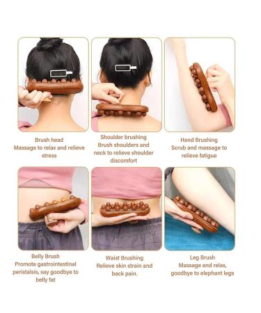 ZJchao 16.5 cm Sandalwood Massage Brush - Ergonomic Fascia Tool with Smoothing Balls for Ultimate Relaxation - Buy Online on GoSupps.com