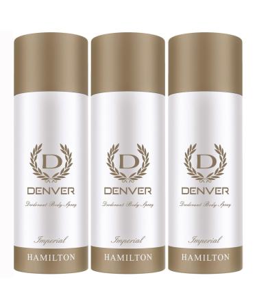Denver Hamilton Imperial Deodorant Body Spray 165ml - Combo Pack of 3 | Long-lasting Fragrance for Men - Buy Online on GoSupps.com
