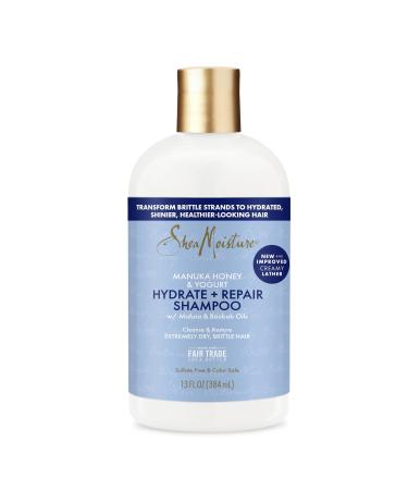 Shea Moisture Manuka Honey & Yogurt Hydrate & Repair Sulfate-Free Shampoo for Damaged Wavy & Curly hair with Mafura & Baobab Oils 384 ml