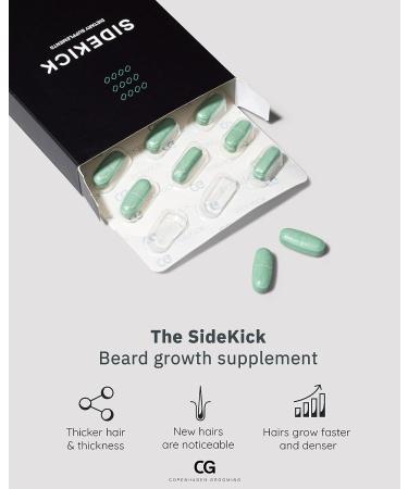 Copenhagen Grooming Sidekick - Beard Growth Supplements with Biotin - 150 Days Supply - Hair & Beard Vitamins for Men - Buy Online on GoSupps.com