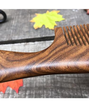 Comb Hair Care Hairdressing Comb Sandalwood Comb Fashion Ebony Comb with Handle Straight Hair Comb Portable Portable Men and Women Suitable for Brown Hair Brush Brass - Buy Online on GoSupps.com