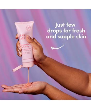 Sand & Sky Australian Pink Clay Deep Pore Cleanser 4.05 fl oz - pH 5.5 Gel Cleanser for Clear Skin, Reduce Pores, Exfoliate, Hydrate & Moisturize - Buy Online on GoSupps.com