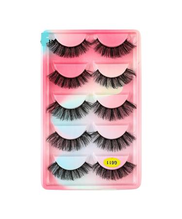 UAMOU Mink Lashes Bulk 5 Pair Natural Long Faux Cils Cilios Mink 3D False EyeLashes Makeup Fluffy Eye Lashes maquillaje Cheerfully (Color : G611CS Size : 20 BOXES (100 pairs))
