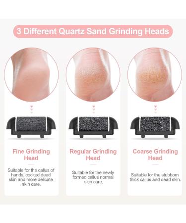 Waterproof Electric Callus Remover for Feet - Rechargeable Pedicure Kit with 3 Roller Heads, 2 Speeds, LED Display - Foot File for Hard, Cracked, Dry, Dead Skin - Buy Online on GoSupps.com