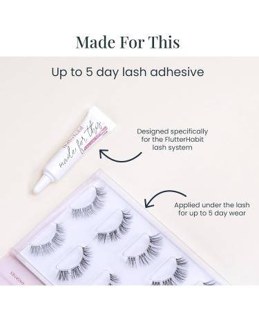 FlutterHabit Adhesive Lash Glue for Eyelash Extensions | All-Day Hold & Effortless Long-Lasting Cluster Lashes - Black All-in-One Solution - Buy Online on GoSupps.com