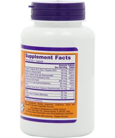 Now Foods B-50 Complex - 100 Vegan Capsules for Energy & Wellness - Buy Online on GoSupps.com