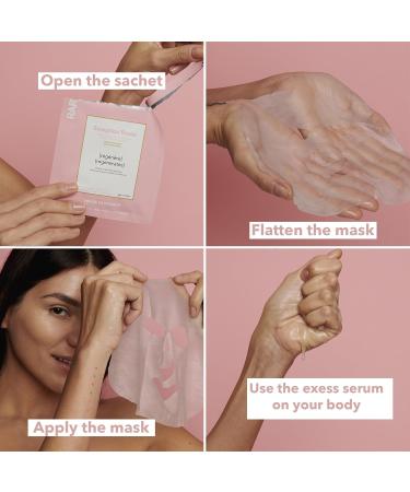 Exception Rosee Regenerating Facial Mask - Hydrating & Brightening Sheet Mask with Ceramides & Omega 3&6 - Anti-Aging & Revitalizing - Made in France - 5 Pack - Buy Online on GoSupps.com