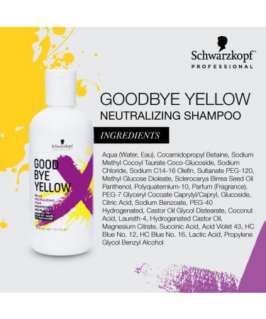 GOODBYE YELLOW Neutralizing Wash Shampoo - Color Balancing Vegan Hair Care 10.1oz - Buy Online on GoSupps.com