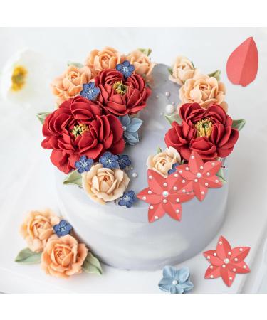 72 Pieces Edible Rose Petal Cake Toppers Edible Sticky Rice Paper Decorative Cake Edible Cake Decorations for Wedding Birthday Baby Shower (Rose Petal) - Buy Online on GoSupps.com
