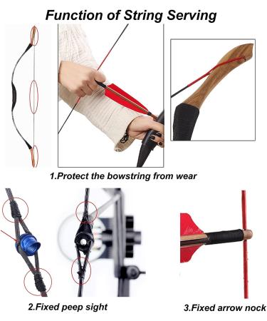Sopoger Archery Bowstring Serving Thread Jig - Durable Nylon String for Compound & Recurve Bows - 131 yard/120m - Red - Buy Online on GoSupps.com