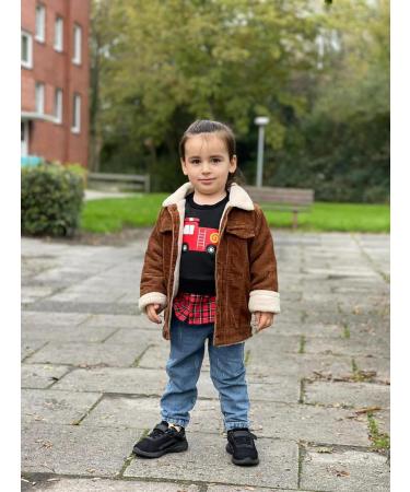 Volunboy Toddler Corduroy Sherpa Jacket | Fleece Lined Button Down Coat for Baby Boys & Girls 18 Months - Buy Online on GoSupps.com