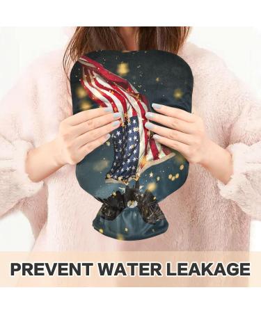 HAWK Hot Water Bottle with American Flag Cover - 1L Small BPA-Free Ideal for Pain Relief Headaches Neck & Shoulders - Perfect for July 14th Gifts - Buy Online on GoSupps.com