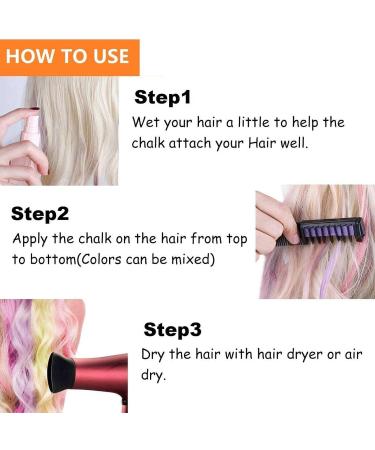 Hair Chalk Combs Kit for Kids - Non-Toxic Temporary Hair Color Cream Set with Gloves and Shawl - Easter and Cosplay DIY - 6 Colors - Buy Online on GoSupps.com