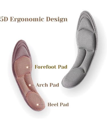 5D Sponge Comfort Insoles 2-Pairs | Arch & Heel Pain Relief for Men & Women | Dark Blue, Large Sizes - Buy Online on GoSupps.com