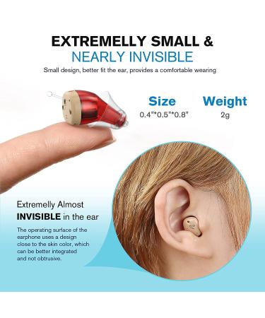 iBstone Rechargeable Hearing Amplifier | Mini Digital CIC Hearing Devices for Adults & Seniors | Blue & Red Pair | K17 - Buy Online on GoSupps.com