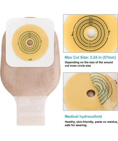 VLOOKUP 20 PCS Colostomy Bags Ostomy Supplies Two-Piece Drainable Pouches for Ileostomy Stoma Care - Cut-to-Fit (15 bags + 5 barriers) - Buy Online on GoSupps.com