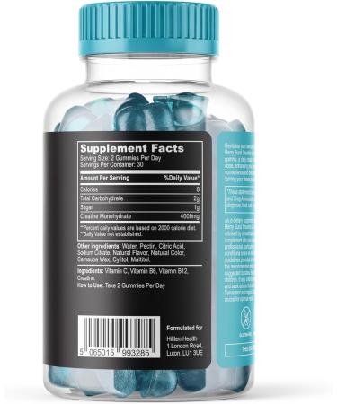 CleanLeaf Nutritions Creatine Gummies - 4000mg - 60 Chewable Gummies (1 Month Supply) - Natural Blueberry Flavor - Pre Workout Gym Supplement for Men & Women - Vegan-Friendly 60 count (Pack of 1) - Buy Online on GoSupps.com