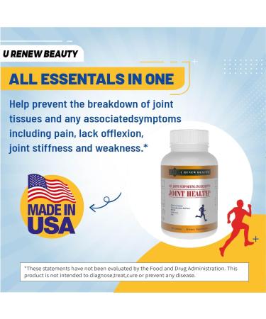 URENEWBEAUTY Glucosamine Chondroitin Supplement Joint&Cartilage Support with MSM Hyaluronic Acid&Calcium 1400mg Glucosamine HCl per Serving 90 Tablets Made in USA Non-GMO Gluten-Free - Buy Online on GoSupps.com
