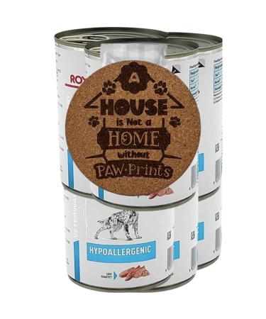 AETN Creations Hypoallergenic Wet Dog Food in Loaf 6 x 400g Cans Gently Cooked Sensitive Recipe for Adult Dogs with AETN Exclusive Coaster