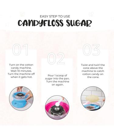Baking Beauty Premium Apricot Flavour Floss Sugar for Cotton Candy - 800g Bulk Pack | Natural Ingredients for Perfect Cotton Candy | Ideal for Every Occasion - Buy Online on GoSupps.com