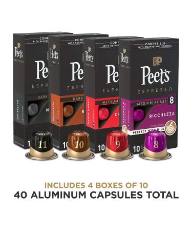 Peet's Coffee Espresso Capsules Variety Pack - 40 Count Nespresso Compatible Pods - Buy Online on GoSupps.com