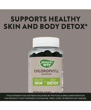Natures Way Chlorophyll Gummies - Healthy Skin & Body Detox - Orchard Fruit Flavored | 60 Gummies - Buy Online on GoSupps.com