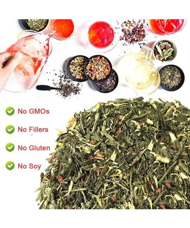 Plant Gift Strawberry Green Tea Oganic Fruit Herbal Tea All Natural Flavors Loose Leaf Apple Strawberry Orange Peel Grapes Peppermint Non GMO Vegan Tea Bags Into Iced Tea & Hot Tea 70G/2.5oz - Buy Online on GoSupps.com