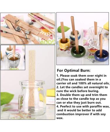 100 Wood Candle Wicks with Trimmer | Natural Crackling Wooden Wicks for DIY Candle Making | 5.1x0.5x0.04inch - Buy Online on GoSupps.com