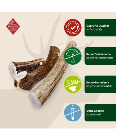 Chronobalance L - 2 Set Force Breath for Dogs | 100% Deer Antler Chews & Dental Care Treats | Natural Additive-Free Chewing Toys - Buy Online on GoSupps.com
