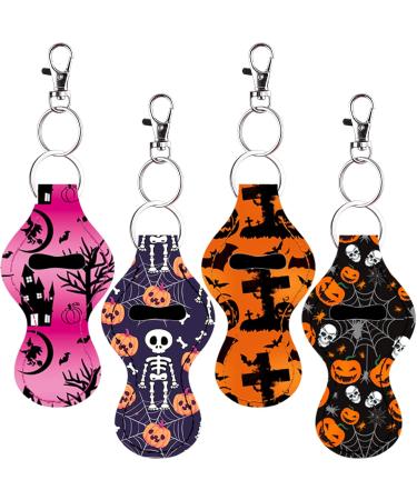 Duufin 24 Pack Halloween Chapstick Holder Keychain - Lipstick Key Ring with Metal Clips for Easy Tracking & Protection - Buy Online on GoSupps.com