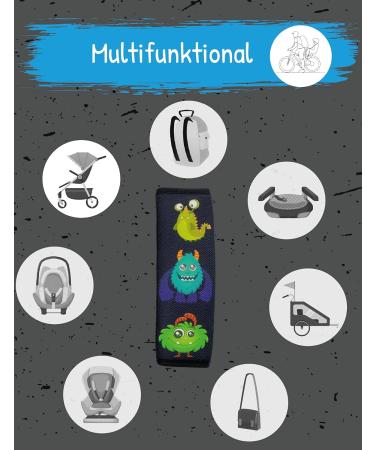 HECKBO 2X Kids Car Seat Belt Pads - Monster Design - Seat Belt Protectors for Kids and Babies - Buy Online on GoSupps.com