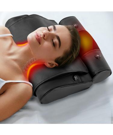 Massage device Neck massage device with heat massage devices kneaded back massager timer function three massage speeds muscle pain relief for neck back legs (black)