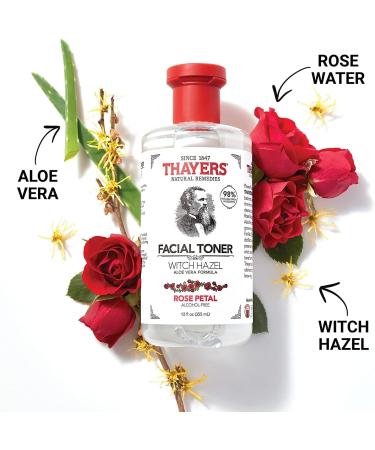 THAYERS Rose Petal Witch Hazel Toner - Alcohol-Free Organic Aloe Vera | International Shipping - Buy Online on GoSupps.com