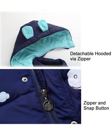 2 Piece Toddler Ski Snowsuit Set | Hooded Down Jacket with Ski Pants | Blue, 2-3 Years - Buy Online on GoSupps.com