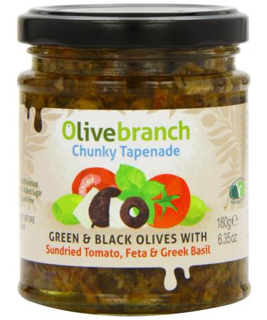 Olive Branch Green and Black Olive Tapenade with Dried Tomato and Greek Basil 2 Pack 180g