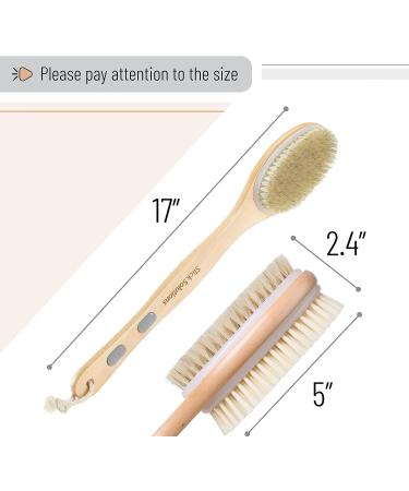 Double Sided Shower Brush | Long Handle Back Scrubber and Bath Brush - Buy Online on GoSupps.com